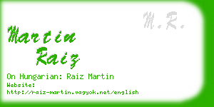 martin raiz business card